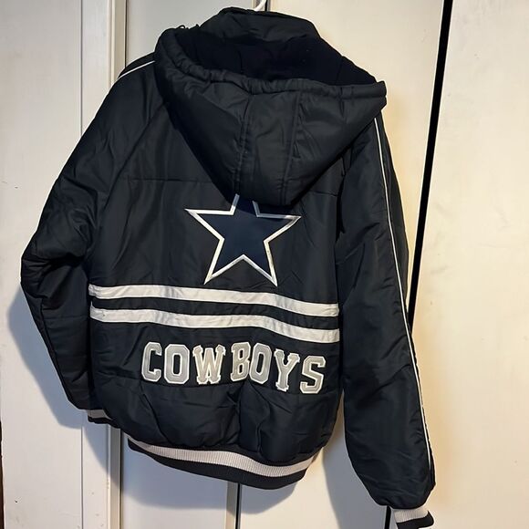Vintage NFL Football Dallas Cowboys navy blue Winter Coat Men’s Large Jacket - Picture 4 of 8
